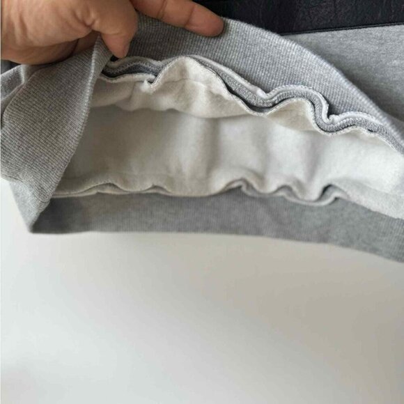 Upcycled Large grey cropped Astroids Jersey sweatshirt sweater TYPO - Picture 7 of 9